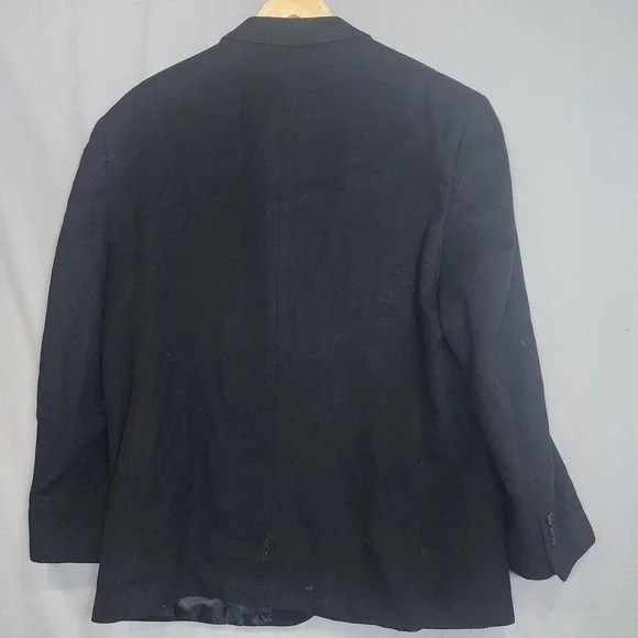 Andrew Fezza Blazer Black 100% Cashmere 3-Button Sport Coat Mens 42R